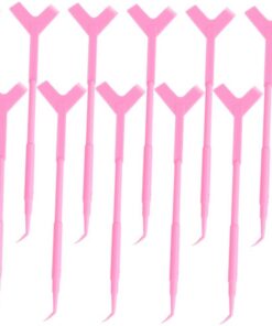 Kit de 12 Brosses Y pour Permanente de Cils Réutilisables en Plastique, Outil de Séparation et Rehaussement des Cils pour Femmes, Accessoires de Maquillage Rose