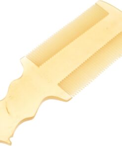 Healvian Peigne à Poux en Corne de Buffle Fait Main, Peigne Double Face à Dents Fines pour Élimination des Lentes, Adapté aux Soins Capillaires Quotidiens Hommes et Femmes