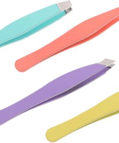 ULTECHNOVO Lot de 4 Pinces à Épiler pour Sourcils Mini en Acier Inoxydable Coloré, Compactes, Précises, Outil de Beauté pour Femmes, Usage Personnel et Professionnel, pour Soin et Modelage