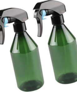 Housoutil Lot de 2 Vaporisateurs d'Eau en Plastique 300 Ml Pulvérisateurs Rechargeables Verts Translucides Outil de Coiffure et Arrosage Plantes Pratique pour Salon et Couleur Aléatoire