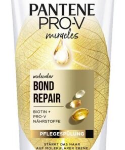 Pantene Pro-V Molecular Bond Repair Après-shampoing réparateur à la biotine 160 ml Formule concentrée Pro-V pour cheveux secs, renforce et laisse les cheveux visiblement plus sains, enrichi en