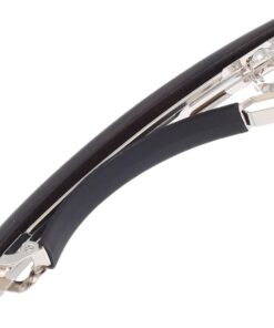 Pince à Cheveux en Bois Noire Minimaliste Mécanisme à Ressort Stable, Accessoire Élégant pour Queue de Cheval et Coiffures Latérales, pour Occasions Formelles et Soins Capillaires