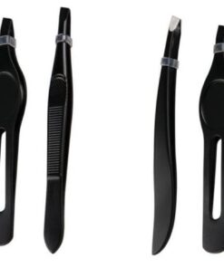 Housoutil 2ensembles Set De Pince à Épiler Acier Pour Sourcils Outils De Maquillage Et Mini Pince à Épiler Noir