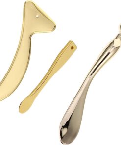 Bâtonnet de Massage Oculaire 3 Pièces en Alliage de Zinc Doré | Applicateur pour Crème Yeux et Visage, Outil de Soin pour Mains et Dos, Prise Confortable