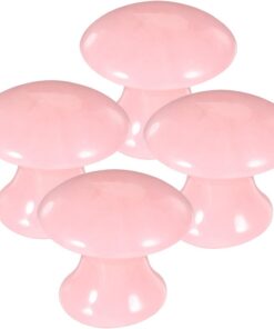 STOBAZA Lot de 4 Outils de Massage Facial Gua Sha en Résine Forme Champignon Rose – Appareil de Massage Manuel Exfoliant pour Modelage Visage – Masseur de Beauté Compact pour Soin Peau