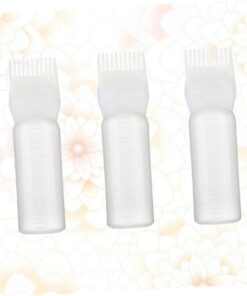 Healvian Bouteilles Applicateur Peigne Teinture Cheveux Graduées 3 Pièces pour Coloration et Soins Capillaires à Usage Domestique