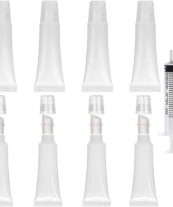 Lot de 8 tubes de gloss à lèvres vides de 10 ml - Rechargeables - Avec outil de remplissage - Pour femme et fille - Cosmétiques à domicile, maquillage, voyage