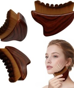 Brosse de massage du visage pour contour lymphatique avec poignée ergonomique, poils doux, drainage lymphatique, outil de sculpture du visage pour réduire les poches, définir la mâchoire, soulever la