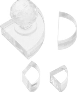 HEMOTON Presse à Paupières Portable 4pcs en Cristal Rond pour Fard à Paupières Pressé Outil Tampon Cosmétique Pratique pour Réparer en Voyage ou Urgence
