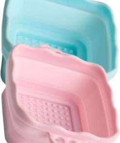 Healvian 2pièces Tapis De Nettoyage Pour Pinceaux De Maquillage Nettoie Pinceaux Cintre Pour Tapis Pliable Accessoires De Nettoyage Pour Outils De Maquillage