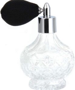 Flacon de parfum vintage pour femme - Flacon vaporisateur court - Rechargeable - Verre vide - Outil de maquillage noir