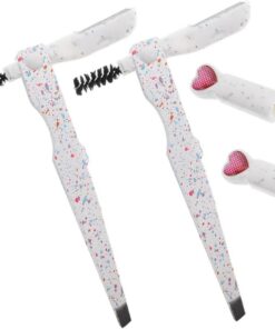 Healvian 2 Pièces Outil de Beauté Kit de Rasoirs à Sourcils Inoxydable Pince à Épiler Brosse à Cils Épilation Précise Design Ergonomique Portable et Pratique pour Voyage et Usage