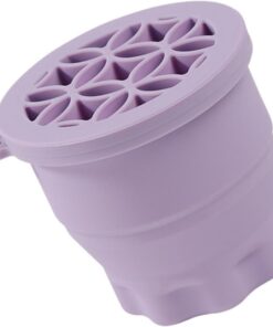 VOSAREA Tasse Pliable pour Nettoyage de Pinceaux de Maquillage Séchage Intégré, Pratique pour Laver et Ranger Pinceaux de Teint et Silicone