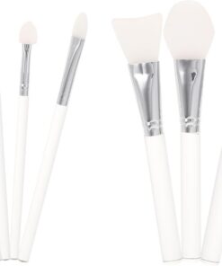 VICASKY 7pièces Set De Pinceaux Cosmétiques Manches Acrylique Têtes De Brosse Pour Masques Faciaux Accessoires De Maquillage Pratiques