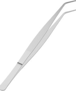 Lot de 2 pinces à épiler en acier inoxydable de 14 cm avec pointe dentelée incurvée, parfaitement alignées, épaisseur de 1,9 cm, outil de réparation polyvalent pour jardin, maison,