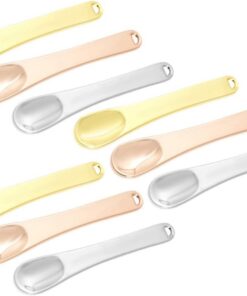 Angoily Lot de 9 Cuillères Cosmétiques en Métal Petit Format, pour Crème et Masque Facial, Outil de Beauté Polyvalent 3 Couleurs, Usage Professionnel et Personnel, Soins du Visage