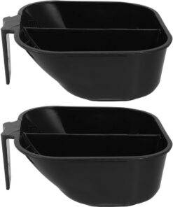ULTECHNOVO 2 pièces Bol de Coloration Cheveux Noir avec Base Antidérapante Bol Mélangeur Plastique Ergonomique pour Teinture DIY et Soins Capillaires Outils Légers pour Professionnels et