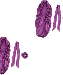 Healvian 2ensembles Bonnet Soie Élastique Pour Femmes Chapeau De Nuit Pour Cheveux De Soins Capillaires Accessoire De Beauté