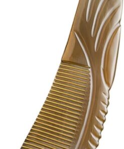 Ciieeo Peigne en Corne de Bœuf Accessoire Élégant Épais Incurvé pour Massage Confortable et Démêlage Facile des Cheveux Bouclés pour Soins Capillaires