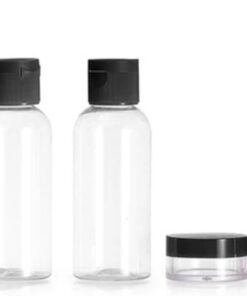 PARENCE. Kit Voyage Flacons 8 Pièces – Ensemble Flacons Rechargeables 70ml – Distributeur, Spray, Entonnoir – Accessoires Cosmétiques Avion Cabine - Couleur Aléatoire - 8 Pièces