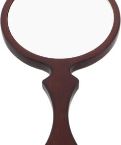 Ciieeo Miroir à Main Finition Lisse et Polie en Bois Vintage avec Silhouette Queue de Poisson pour Maquillage et Soins Quotidiens Coiffeuse