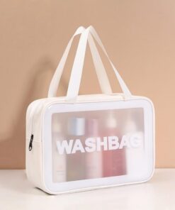 Trousse de toilette de voyage imperméable et translucide pour femme, sac de rangement pour cosmétiques et maquillage, pochette de rangement légère et imperméable pour articles de toilette essentiels