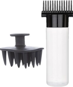 Bouteille Applicateur à Peigne Peigne Distributeur d'Huile Capillaire | Bouteille Huile Capillaire Dispensateur d'Huile Multifonction Flacon pour Filles et Femmes Soin Coloration Coiffure Styling
