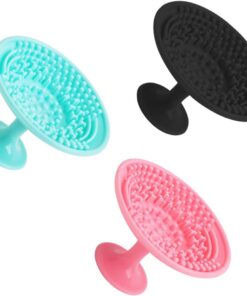 VICASKY 3pièces Nettoyeur De Pinceaux De Maquillage Tampon De Rinçage Silicone Lave-pinceaux Portatif Gobelet Lave-pinceaux Outil De Nettoyage De Pinceaux