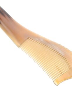 Peigne Naturel en Corne de Bœuf Jaune, Peigne Fait Main Massage Cuir Chevelu et Propriétés Antistatiques, Accessoire pour Soins Capillaires Quotidiens