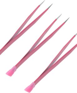 Toyvian Pince à Épiler Précise Outil de manucure Rose Double Tête Silicone 3 Pièces Multifonctions pour Manucure Personnelle et Pression Autocollants Ongles