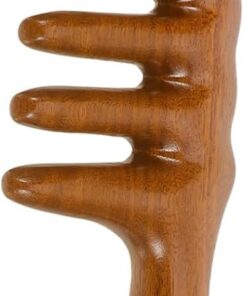 OUNONA Peigne de Massage en Bois à Dents Larges pour Cuir Chevelu, Soin Capillaire, Massage Méridien, Usage Quotidien, Poignée Longue en Bois Naturel