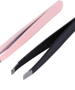 Lot de 2 pinces à épiler en acier inoxydable pour épilation et maquillage 11 × 2 × 2
