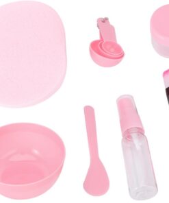 Housoutil Kit D'outils pour Masques Faciaux Bol, Pinceau, Spatule, Flacons 20ml, Jauges en Pvc, Toucher Confortable et Prise en Main Facile pour Soin Quotidien Visage
