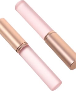ULTECHNOVO 2 pièces Pinceaux Lèvres Portables Applicateurs à Lèvres Ergonomiques avec Capuchon Brosse Gel Pour Fondu et Application Précise Du Gloss Accessoires Maquillage Femmes