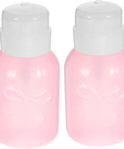 Distributeur à Pompe pour Dissolvant 250ml en Plastique Rose, Lot de 2 | Flacons Rechargeables, Accès Pratique et Usage Simple, pour Outils de Manucure à Domicile