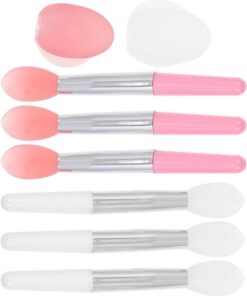Pinceau à Lèvres en Silicone, Lot de 2 Sets de Sets de Ensembles | Applicateur Pratique et Professionnel Usage Quotidien Application Douce et Uniforme pour Rouge à Lèvres