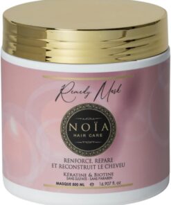 NOÏA HAIR – Masque Capillaire Professionnel REMEDY – Soin Réparateur Anti-Casse – Kératine & Biotine – Cheveux Abîmés et Fragilisés – 500 ml
