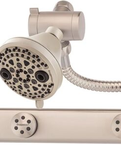 Oxygenics BodyBar avec pommeau de douche PowerMassage en nickel brossé 1,8 GPM (6,8 l/min)