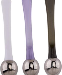 STOBAZA 3 pièces Cuillère de Massage Visage Zinc Applicateur Crème Yeux Bâton de Massage Anti-poches Outil Portable pour Soin Du Contour des Yeux et Maquillage