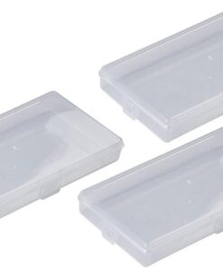Lot de 3 boîtes de rangement rectangulaires transparentes en polypropylène pour bijoux, vis et accessoires de maquillage