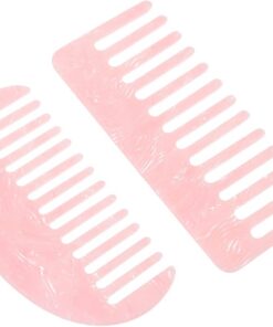 Healeved Peignes à Cheveux en Acétate Dents Larges et Fines, Poids Équilibré, Style Rétro Élégant, Lot de 2 pour Soins Capillaires et Coiffures Raffinées