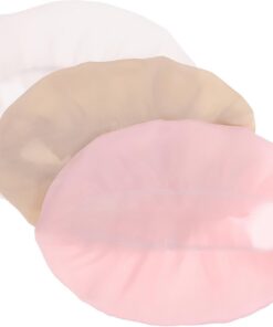 VOSAREA Lot de 3 Bonnets à Cheveux en Satin Léger et Élastique pour Femmes, Chapeaux Confortables pour Dormir et Soins Capillaires, Couleur Kaki, Taille M (56-58 Cm)