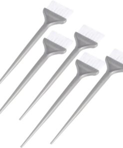 Artibetter Lot de 5 Pinceaux Applicateurs Argentés en Plastique pour Teinture et Soin Capillaire à L'huile, pour Usage Professionnel et Domestique