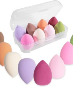 Set de 8 éponges de maquillage, Large Make-up Egg Colourful Powder Puff Make-up Sponge Washable Sponge Replacement Make-up Remover Pad Foundation Powder Sunscreen