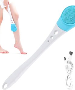 Electric Body Brush - 3 Speed Waterproof Skin Cleaner | ABS + Silicone Build, 9×43cm Size, 293g Lightweight, USB Rechargeable 300mAh Battery, Daily Bath Spa Tool for Adults Men Women Elderly