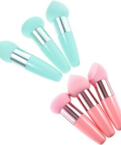 Healvian Éponges Stylo à Maquillage, Lot de 6 Manche, Moyen Adapté pour Fond de Teint et Crème, Outil Maquillage Portable pour Visage et Contour des Yeux