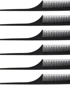 STOBAZA Lot de 6 Peignes Antistatiques Noirs en Plastique Peignes de Massage Doux Peau Longues et Courtes pour Soin Capillaire à Domicile Voyage