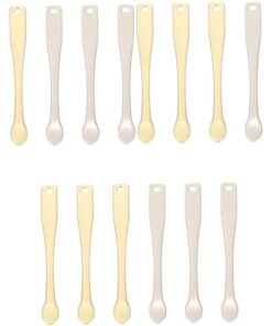 Housoutil 18 Pcs Cuillère à Crème De Galvanoplastie Spatule Cosmétique En Métal Outil De Crème Pour Le Visage Spatule De Beauté En Métal Peau Miniature Alliage De Zinc Masque