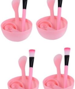 Healeved 8ensembles Set De Outils Pour Masques Faciaux Avec Bol Brosse Cuillère Flacon Pulvérisateur Et Éponge De Nettoyage Pour Soins Peau Et Cosmétiques Rose