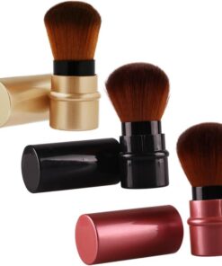 Pinceaux de Maquillage Rétractables Lot de 3 pour Application Rapide en Plastique Outils Cosmétiques Portables pour Fond de Teint, Crème et Poudre